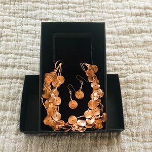 Copper Artisan Necklace and Earrings